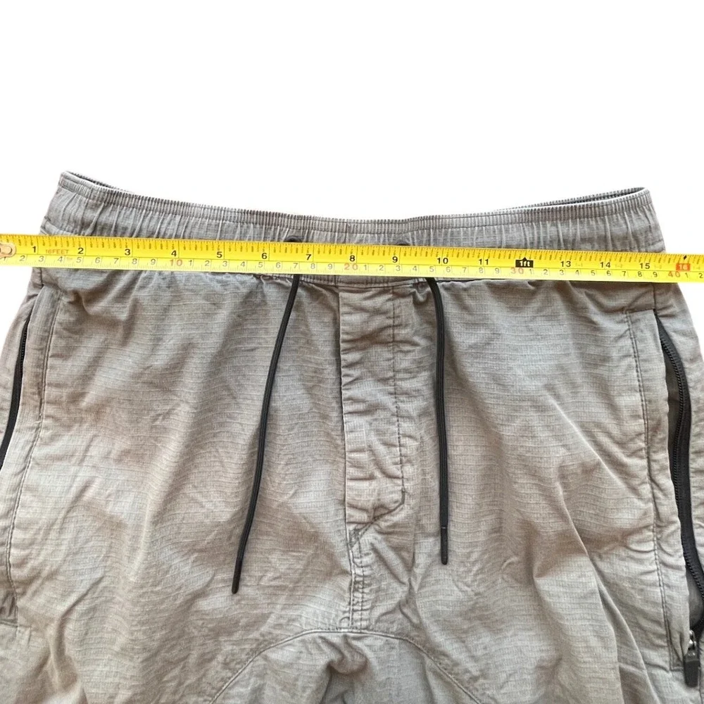 Zanerobe Sureshot Ripstop Drop Crotch Shorts Mens 32 Taupe Grey Elastic Waist